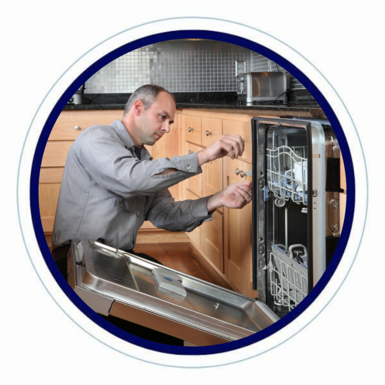 A Technician fixing a dishwasher